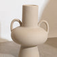 Beige Stoneware Vase With Handles