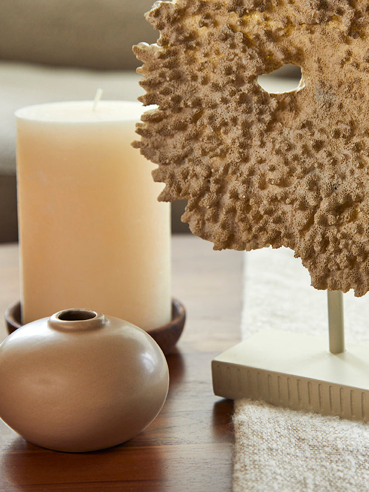 Cream Rustic Pillar Candle