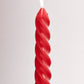 Red Spiral Twist Taper Candle Pack Of 6