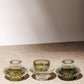 Green Glass Candle Holder Set of 3