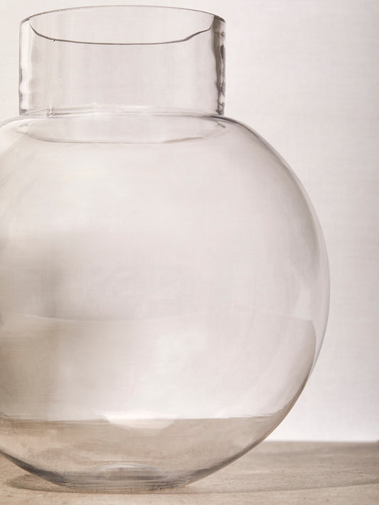 Clear Glass Round Bubble Vase