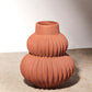 Terracotta Ribbed Vase