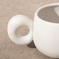 Irregular Mug With Bubble Handle White